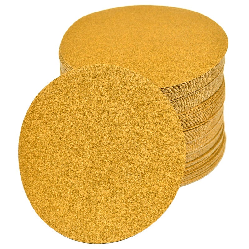 Aiyard 6-Inch No-Hole Hook and Loop Sanding Discs 80-Grit, Random Orbital Sandpaper for Automotive and Woodworking, 100-Pack - Image 1